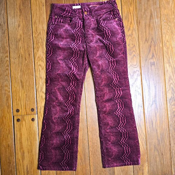 Pilcro Pants - Pilcro Women’s Size 27 The Yaya Mid-Rise Crop Flare Corduroy Pants Geometric